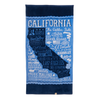 California Map Beach Towel Blue