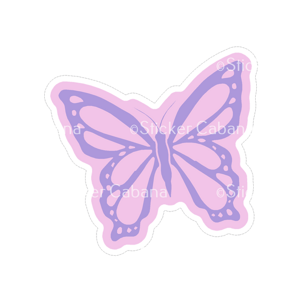 Sticker Cabana Pink And Purple Butterfly