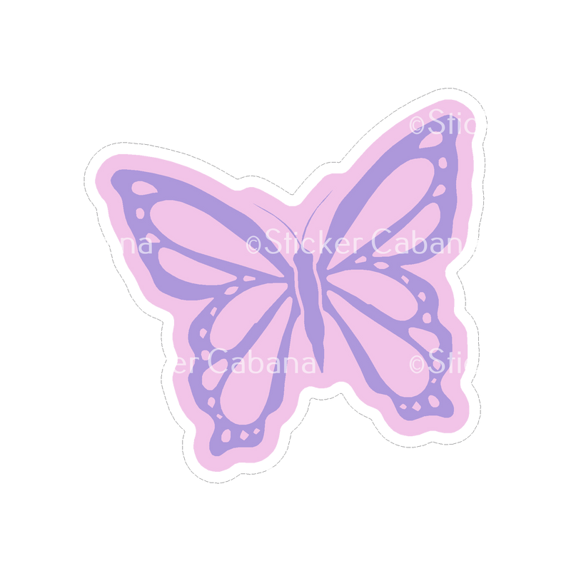 Sticker Cabana Pink And Purple Butterfly