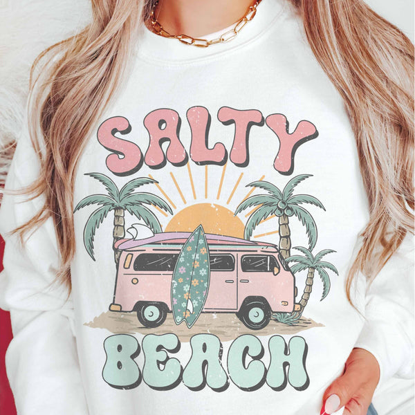 Blume & Co. Salty Beach White Graphic Sweatshirt