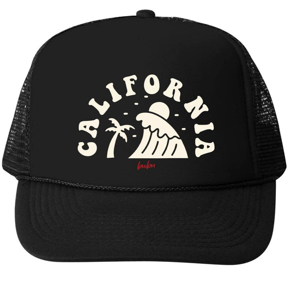 Bubu California Surf Trucker Hat - Black (Front)