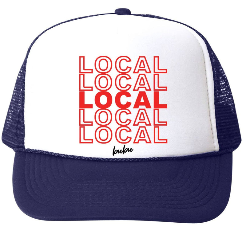 Bubu Local Trucker Hat - White/Navy (Front)