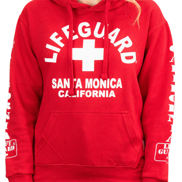 Santa Monica California Lifeguard Red Hoodie