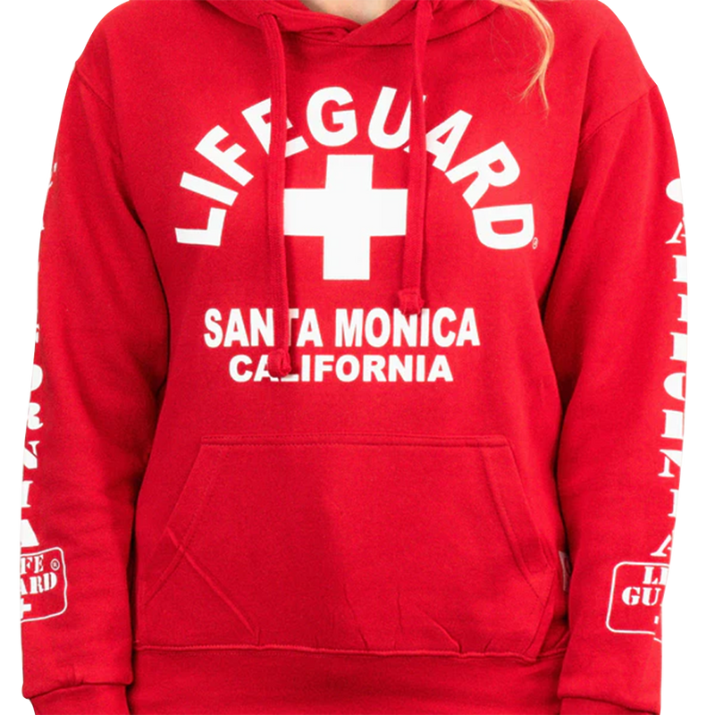 Santa Monica California Lifeguard Red Hoodie