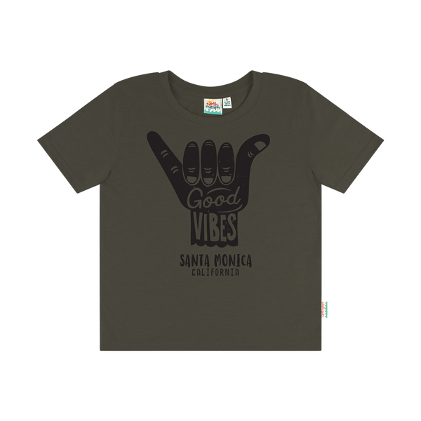 Earth Nymph Good Vibes Shaka Tee - Olive