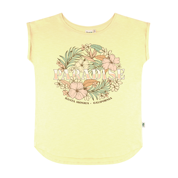 Santa Monica Floral Paradise Tee - Lemon Sorbet