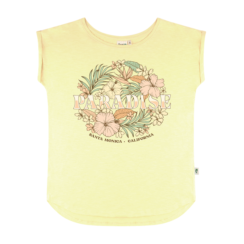 Santa Monica Floral Paradise Tee - Lemon Sorbet