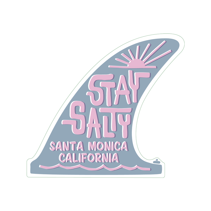 Santa Monica Stay Salty Fin Sticker