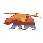 Santa Monica Cali Sunset Bear Sticker