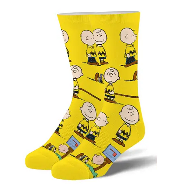 Crazy Socks Men's Crew Folded - Charlie Brown