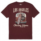 Los Angeles Chasing Waves Tee - Maroon