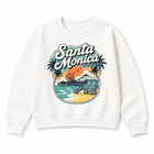 Santa Monica Beach Short Cropped Long Sleeve Sweatshirt - White