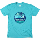 Santa Monica Vindication Waves/ Palm Triblend Tee - Lagoon