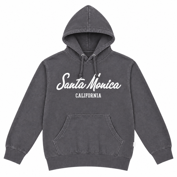 SANTA MONICA AIRLINES XL ブラック　パーカー　90′s Santa Monica California Asphalt Hoodie – Sand 'n Surf