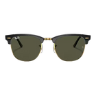 Clubmaster Classic Polished Black On Gold, G-15 Green Lenses Front