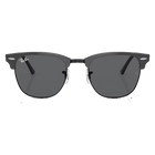 Clubmaster Classic Polished Grey On Black,  Dark Grey Lenses Front