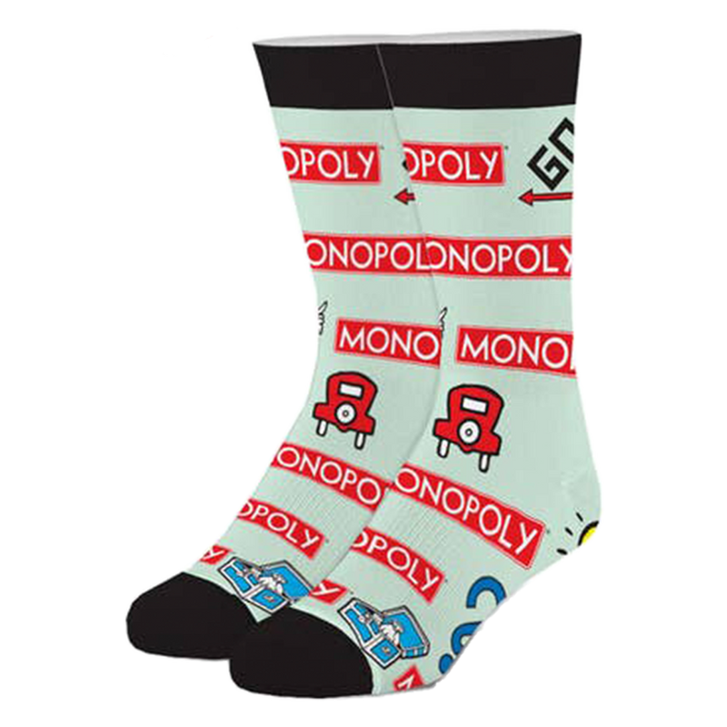 Crazy Socks - Men's Crew Folded - Monopoly Logos