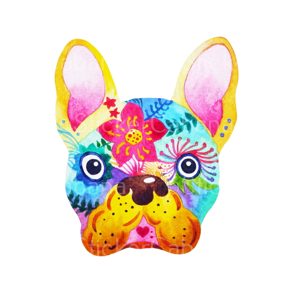 Sticker Cabana Flower Bull Dog