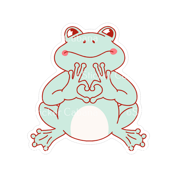 Sticker Cabana Frog Heart Hands