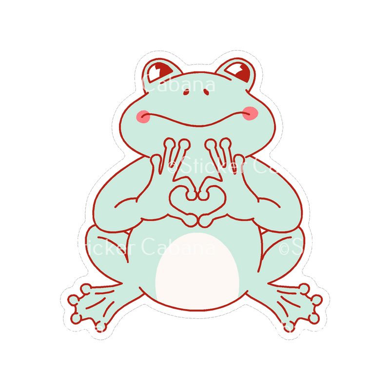 Sticker Cabana Frog Heart Hands