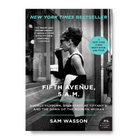 Book cover of 'Fifth Avenue, 5 A.M.' with Audrey Hepburn and Tiffany's sign.