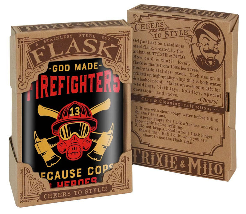 Flask - God Made Firefighters with Box