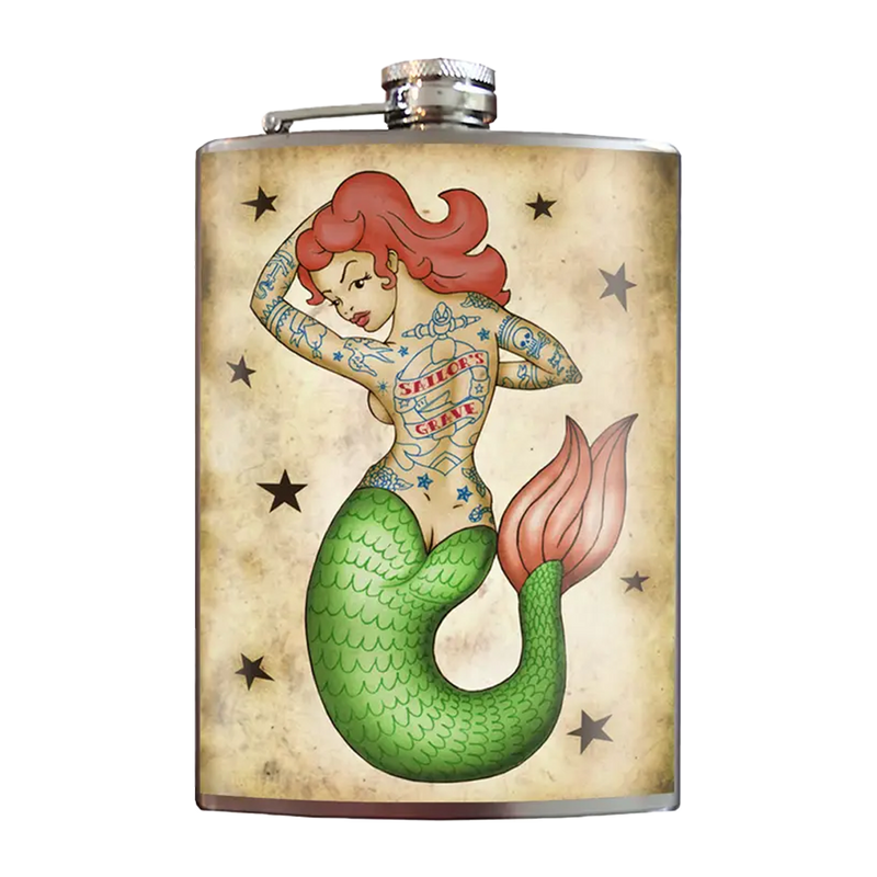 Flask - Tattooed Mermaid