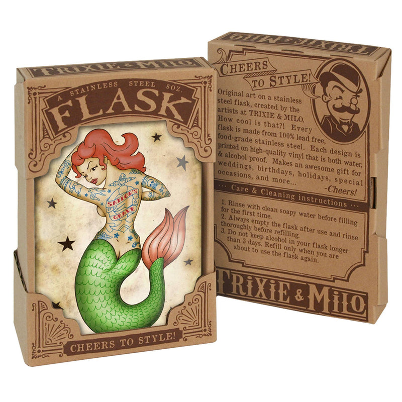 Flask - Tattooed Mermaid with Box