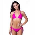 Pick Pink Solid Basic Triangle Bikini - Fuchsia