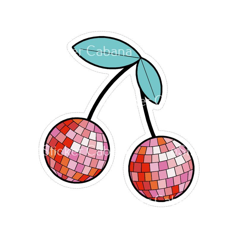 Sticker Cabana Groovy Disco Ball Cherries