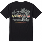 Black t-shirt with 'California' and palm tree design on a white background
