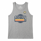 Gray tank top with 'Santa Monica, CA' graphic on a white background