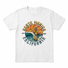 Santa Monica California Hanging Bones Skeleton Surf Tee