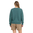 Model wearing Los Angeles Print Hunter Green Long Sleeve Knit Top Back view