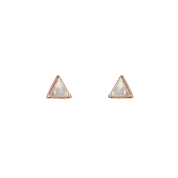 Pura Vida Gemstone Triangle Stud Rose Gold Earrings