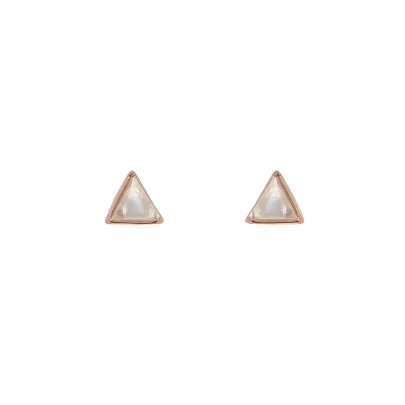 Pura Vida Gemstone Triangle Stud Rose Gold Earrings