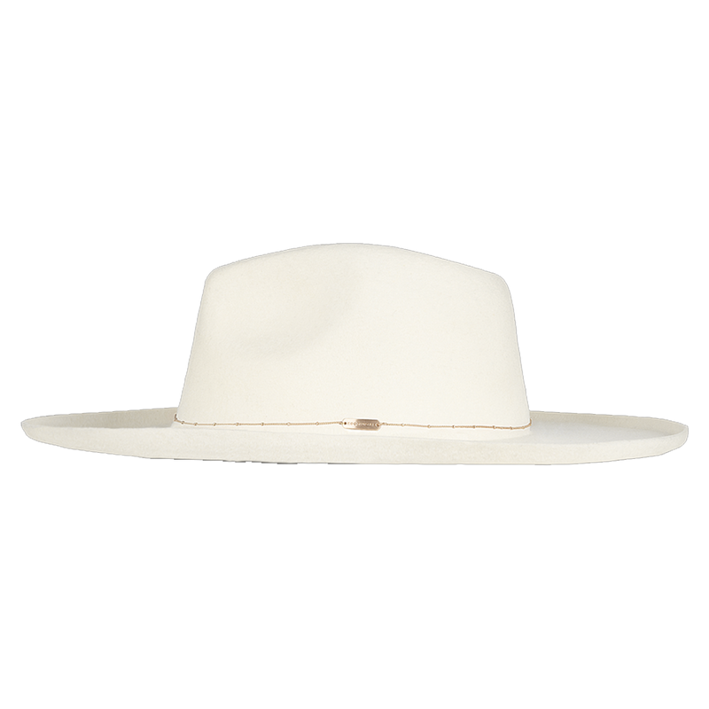 Kooringal Women's Wide Brim Fedora Canyon - White (Side)