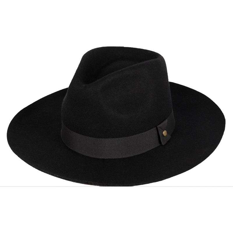 Kooringal Universal Wide Brim Fedora Bandit - Black (Front)