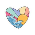 Sticker Cabana BS Sun And Wave In Heart