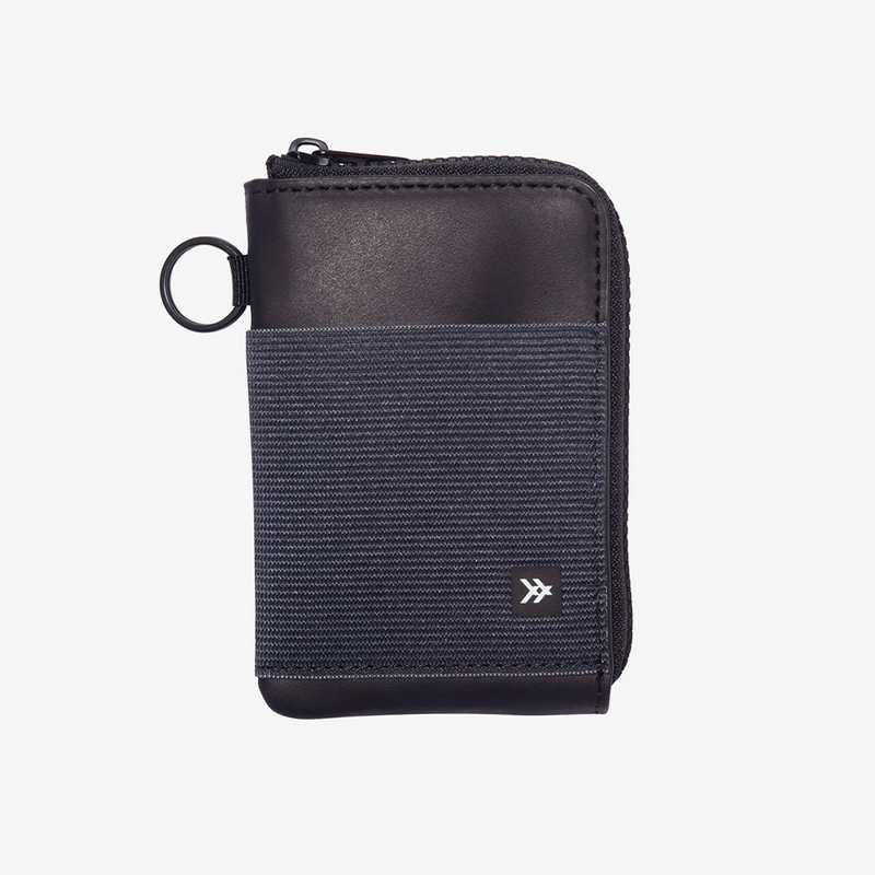 Thread Zipper Wallet - Black (Front)
