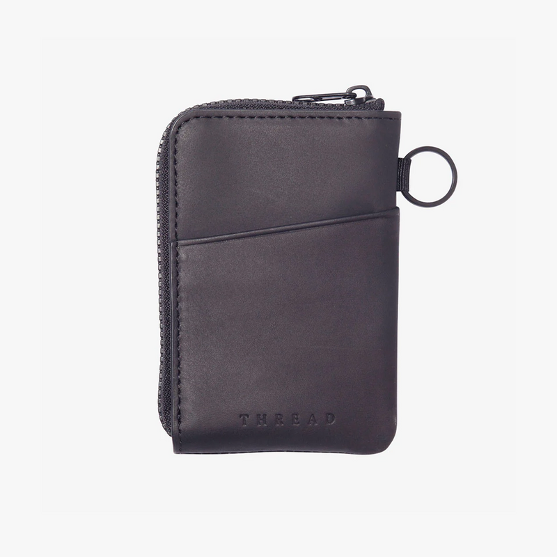 Thread Zipper Wallet - Black (Back)