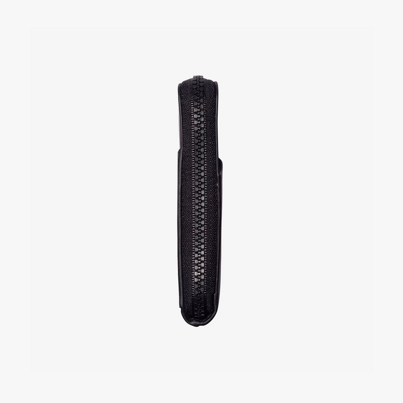 Thread Zipper Wallet - Black (Side View)
