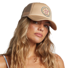 Model wearing Billabong Across Waves Trucker Hat Khaki