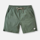 Green shorts with a drawstring on a white background