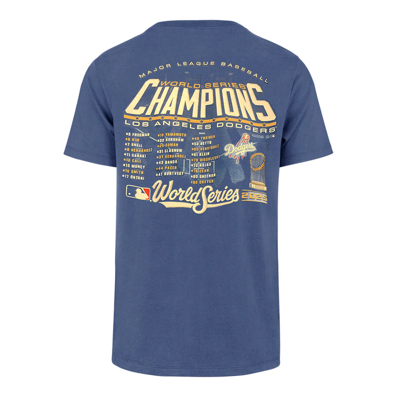 47 Brand - LA Dodgers Multi Play Cadet Blue Champs Roster Franklin Tee (Back)