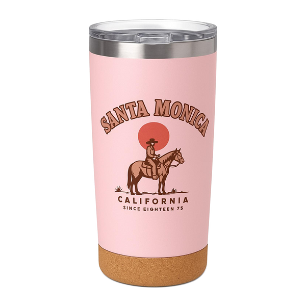 Santa Monica CA Since 1875 Legend Cork Bottom Tumbler - Pink