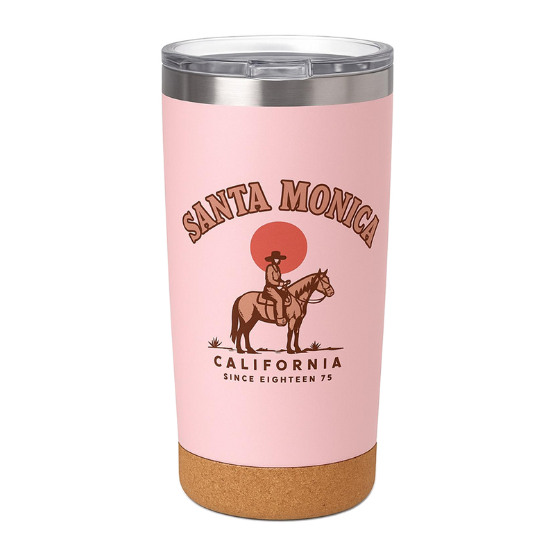 Santa Monica CA Since 1875 Legend Cork Bottom Tumbler - Pink