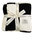 Local Beach Checker Luxe Home Blanket: Black/Cream