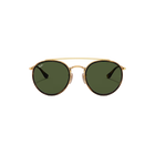 Ray-Ban Round Double Bridge Polished Gold + Classic Green