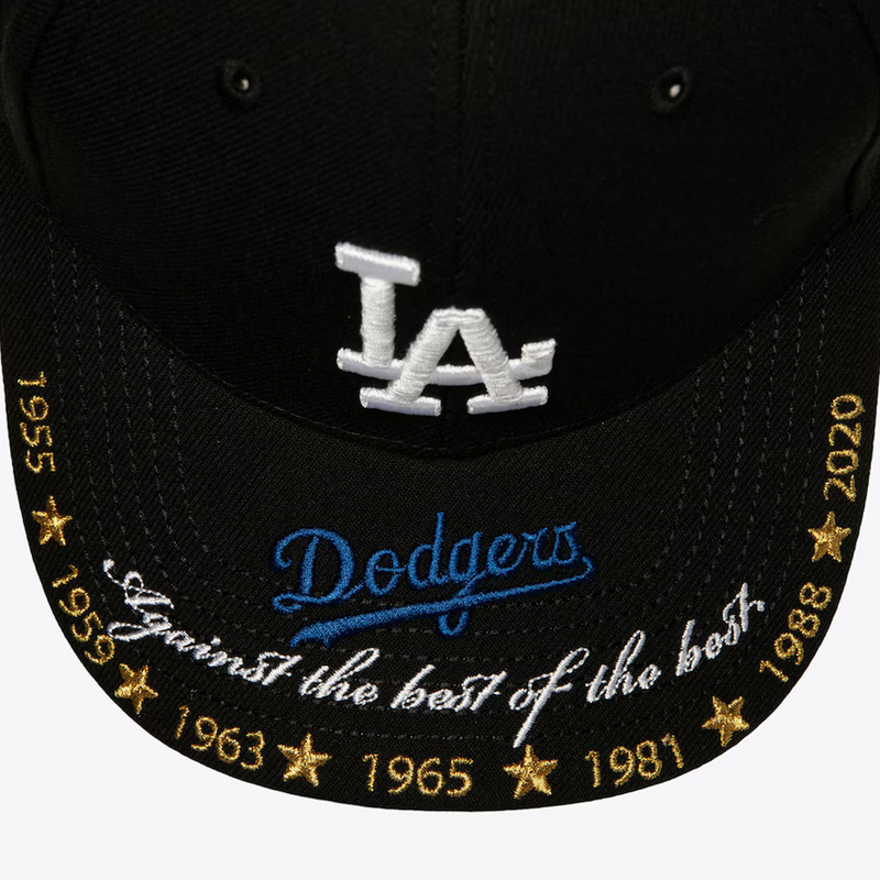 Black Los Angeles Dodgers Against The Best Pro Snapback Hat - Top Visor